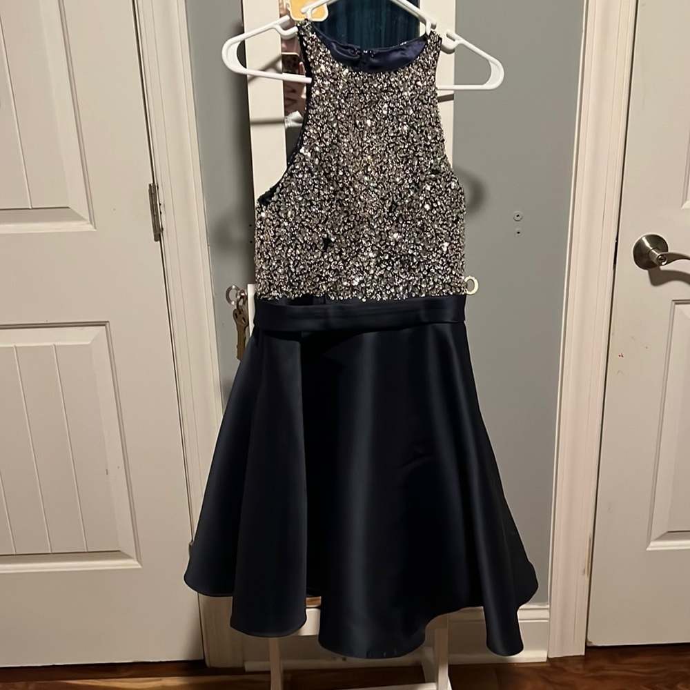 JVN homecoming navy dress